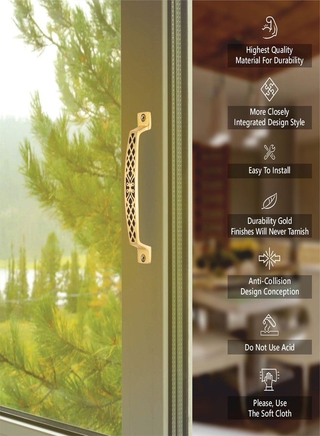 كومباس مقبض خزانة نحاسي بالكامل من كومباس | مناسب لجميع أبواب المنازل والمكاتب والفنادق | المقاس: 6 بوصات، تصميم ماسي، تشطيب عتيق | عبوة من 4 قطع - Image 3